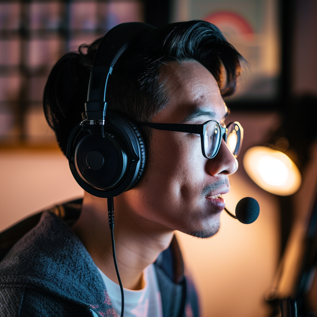 photo person with headset